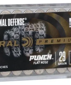 Personal Defense Punch Rimfire, 22 LR, 29 Grain, Nickel Plated Flat Nose, 1080 fps