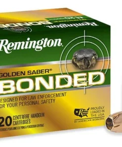 Golden Saber Bonded, 9mm Luger +P, 124 Grain, Bonded Brass Jacketed Hollow Point, 1125 fps